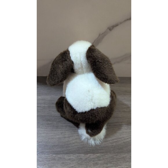 vintage Small Lemonwood Asia Brown & White Plush Bunny Rabbit Toy 8"  Realistic - Picture 8 of 10